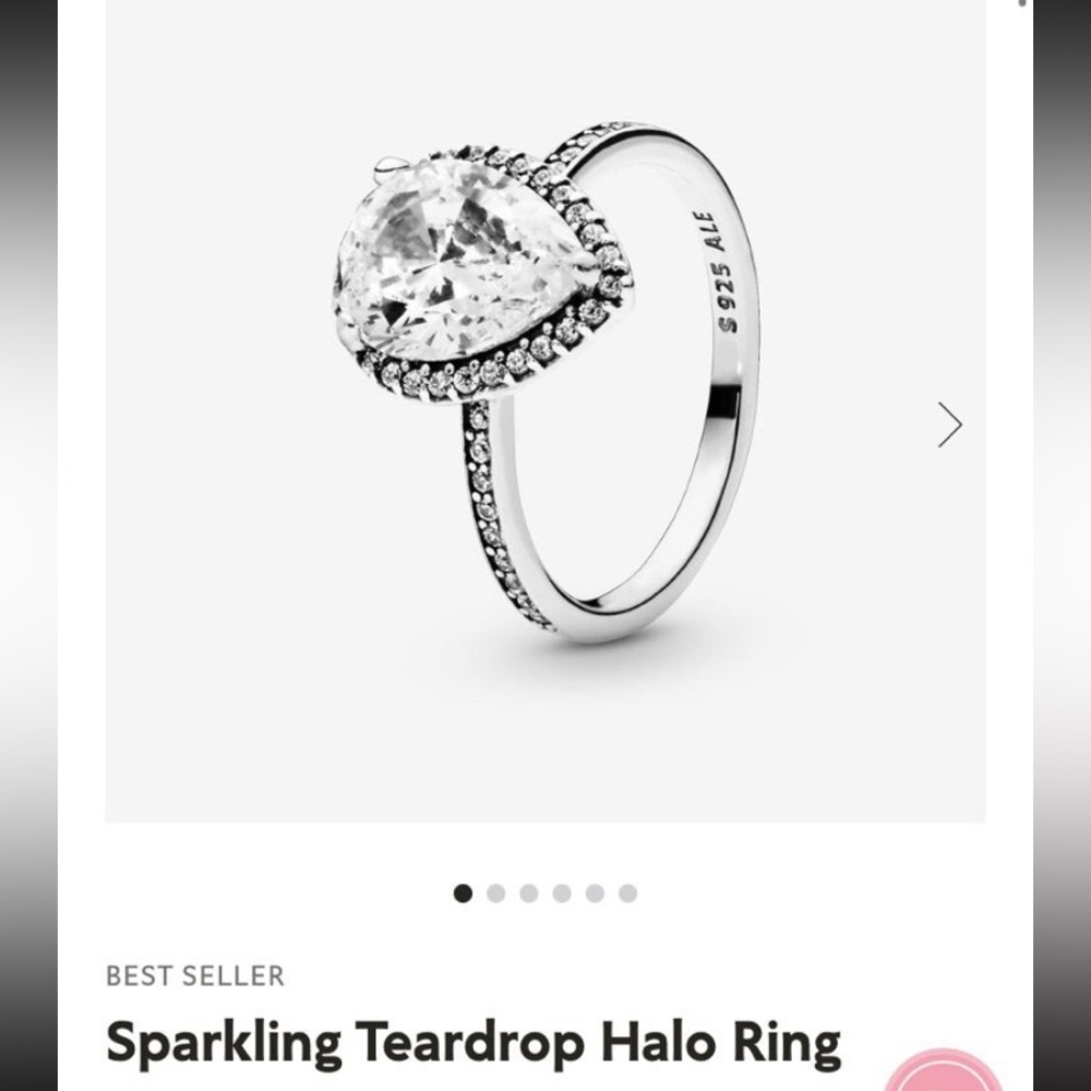 Pandora Sparkling Teardrop Halo Ring